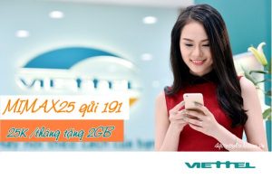 Truy cập 3G giá rẻ với gói cước Mimax25 mạng Viettel, 25000đ, 2GB data
