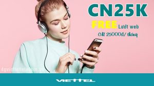 Hướng dẫn đăng ký gói CN25K Viettel miễn phí truy cập mạng