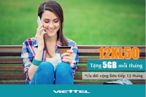 Đăng ký gói 12XL50 có ngay 5GB lướt web chỉ từ 50,000đ/ tháng