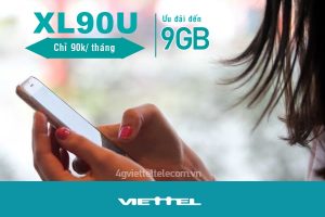 Đăng ký gói XL90U mạng Viettel hưởng 9GB trọn gói chỉ 90k