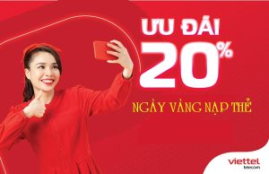 Viettel khuyến mãi tặng 20% giá trị thẻ nạp ngày vàng 30/6/2021