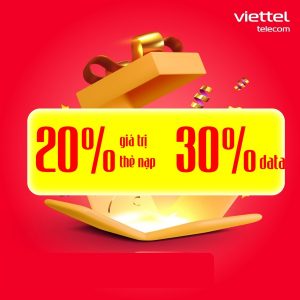 Viettel khuyến mãi tặng 20% thẻ nạp và data duy nhất ngày 29/1/2022 toàn quốc