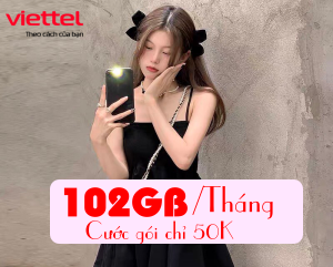 Hướng dẫn đăng ký gói BGG50 của Viettel nhận 102GB