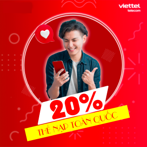 Viettel khuyến mãi tặng 20% giá trị thẻ nạp ngày vàng toàn quốc 31/3/2022