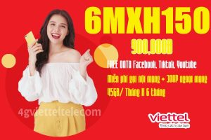 Đăng ký gói 6MXH150 Viettel lướt Youtube, Facebook, TikTok xả láng