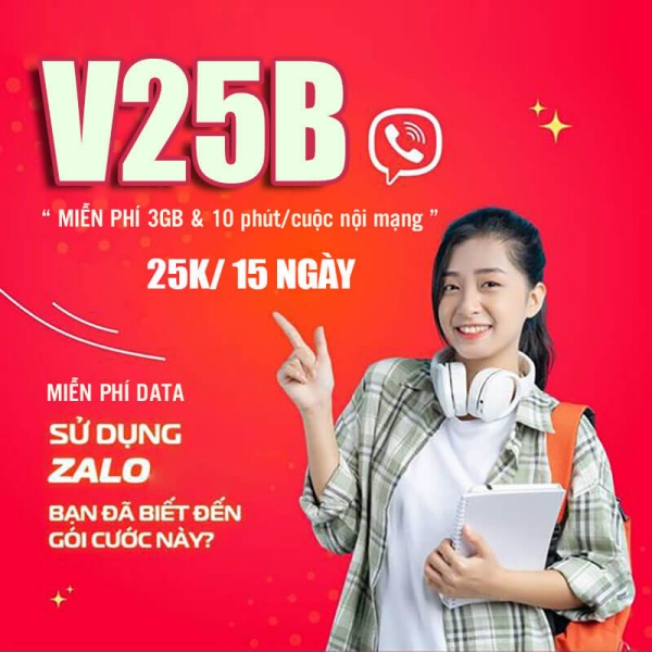 Hướng dẫn đăng ký gói V25B Viettel nhận 2GB và free thoại chỉ 25K