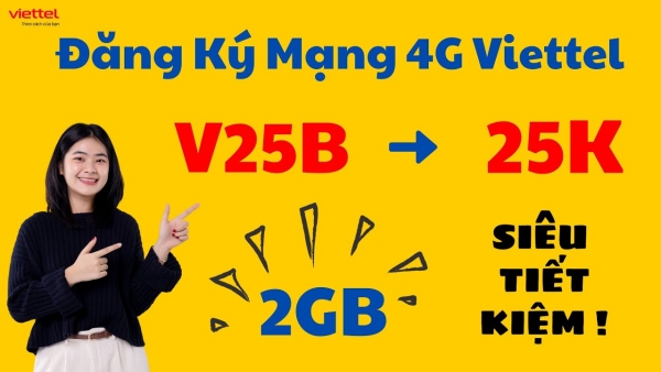Hướng dẫn đăng ký gói V25B Viettel nhận 2GB và free thoại chỉ 25K