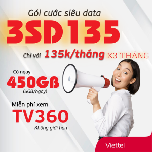 Hướng dẫn đăng ký gói 3SD135 Viettel  có 5GB/ Ngày lướt web xả láng 